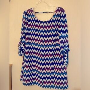 Speechless Zigzag Shirt with Blue, Purple, and Magenta